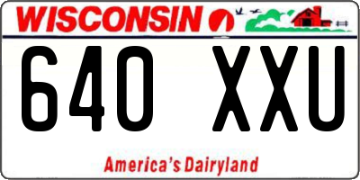 WI license plate 640XXU