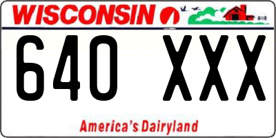 WI license plate 640XXX