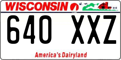 WI license plate 640XXZ