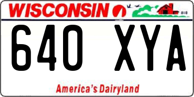 WI license plate 640XYA