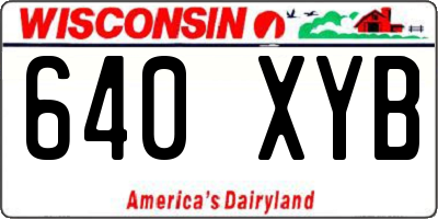 WI license plate 640XYB