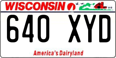 WI license plate 640XYD
