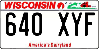 WI license plate 640XYF