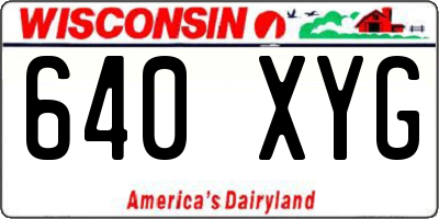 WI license plate 640XYG