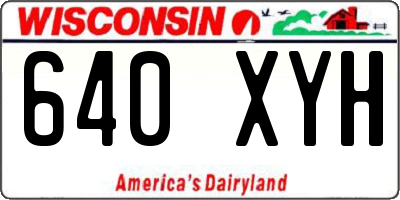 WI license plate 640XYH