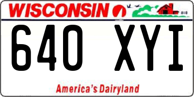 WI license plate 640XYI