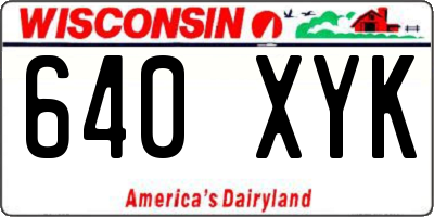 WI license plate 640XYK