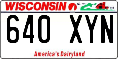 WI license plate 640XYN