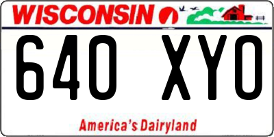 WI license plate 640XYO