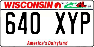 WI license plate 640XYP