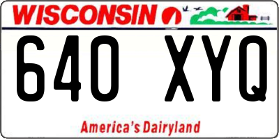 WI license plate 640XYQ