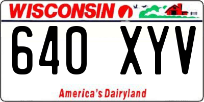 WI license plate 640XYV