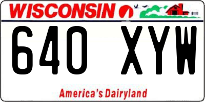 WI license plate 640XYW