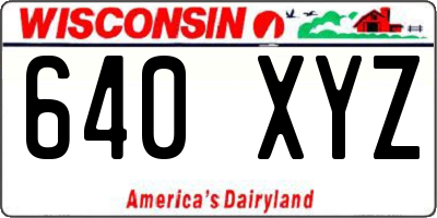 WI license plate 640XYZ