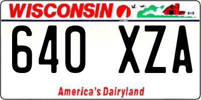 WI license plate 640XZA