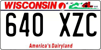 WI license plate 640XZC