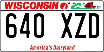 WI license plate 640XZD