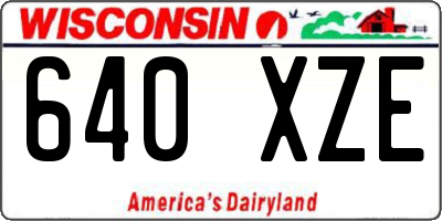 WI license plate 640XZE