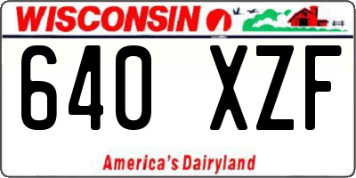 WI license plate 640XZF