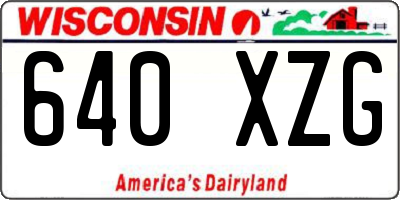 WI license plate 640XZG