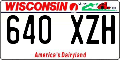 WI license plate 640XZH