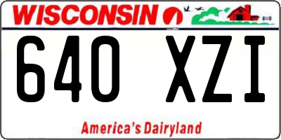 WI license plate 640XZI
