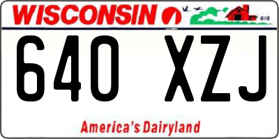 WI license plate 640XZJ
