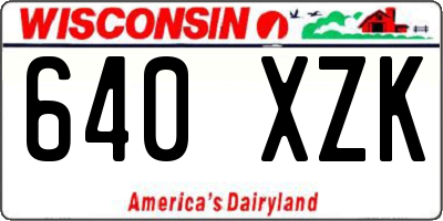 WI license plate 640XZK