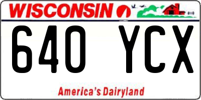 WI license plate 640YCX