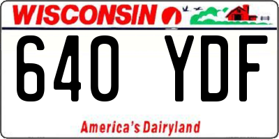 WI license plate 640YDF