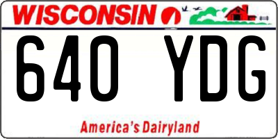 WI license plate 640YDG
