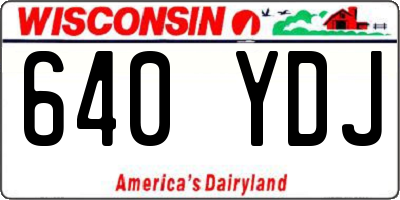 WI license plate 640YDJ