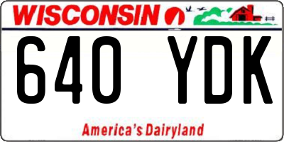 WI license plate 640YDK