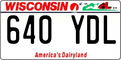 WI license plate 640YDL
