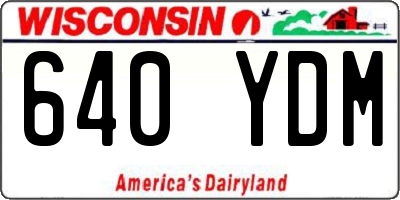 WI license plate 640YDM