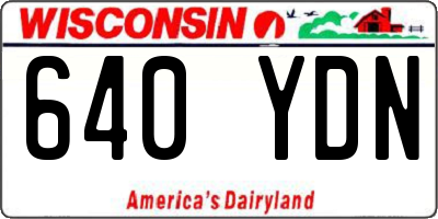WI license plate 640YDN
