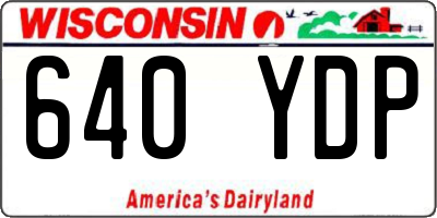WI license plate 640YDP