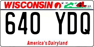 WI license plate 640YDQ