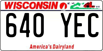 WI license plate 640YEC