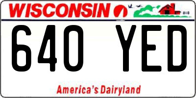 WI license plate 640YED