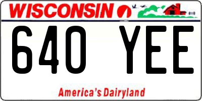 WI license plate 640YEE