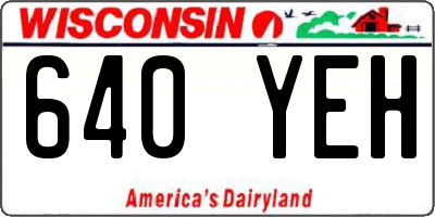 WI license plate 640YEH