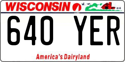WI license plate 640YER