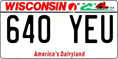 WI license plate 640YEU