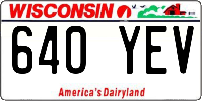 WI license plate 640YEV