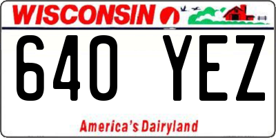 WI license plate 640YEZ