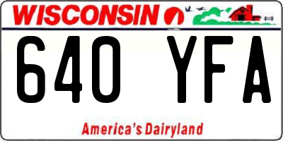 WI license plate 640YFA