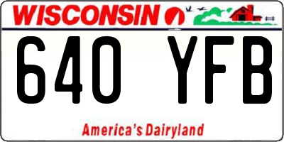 WI license plate 640YFB