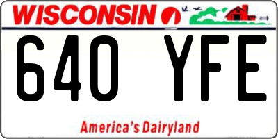 WI license plate 640YFE