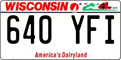 WI license plate 640YFI
